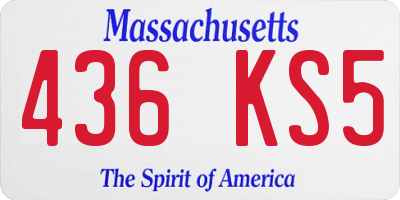 MA license plate 436KS5