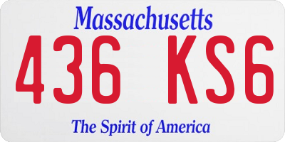 MA license plate 436KS6