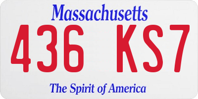 MA license plate 436KS7