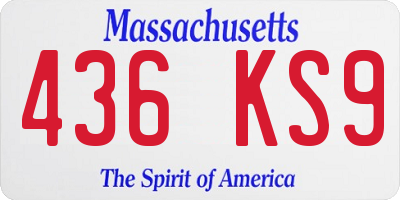 MA license plate 436KS9