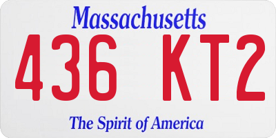 MA license plate 436KT2