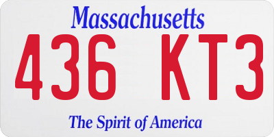 MA license plate 436KT3