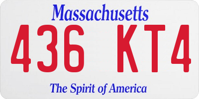 MA license plate 436KT4
