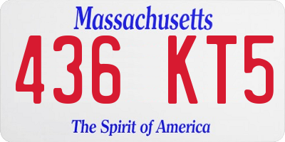 MA license plate 436KT5