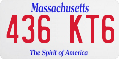 MA license plate 436KT6