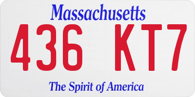 MA license plate 436KT7