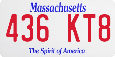 MA license plate 436KT8