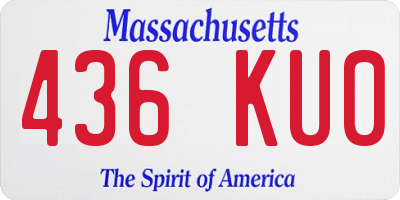 MA license plate 436KU0