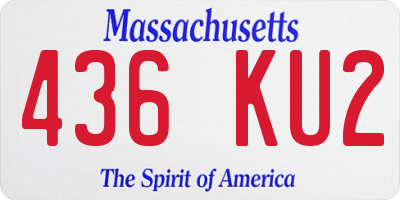 MA license plate 436KU2