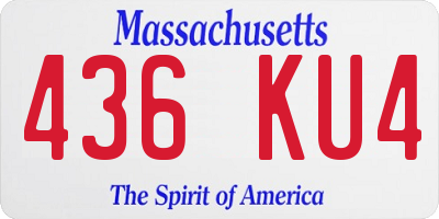 MA license plate 436KU4