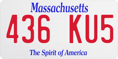 MA license plate 436KU5