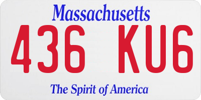 MA license plate 436KU6