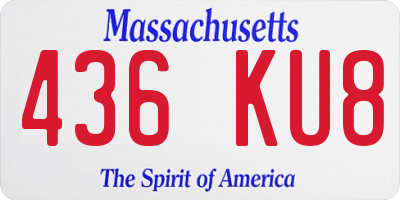 MA license plate 436KU8
