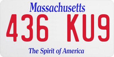 MA license plate 436KU9
