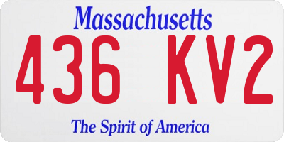 MA license plate 436KV2