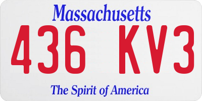 MA license plate 436KV3