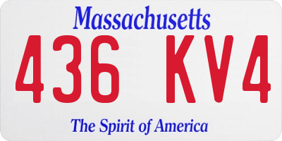 MA license plate 436KV4