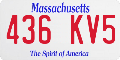MA license plate 436KV5