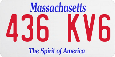MA license plate 436KV6
