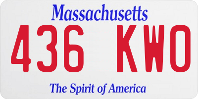 MA license plate 436KW0