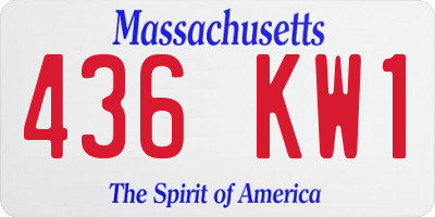 MA license plate 436KW1