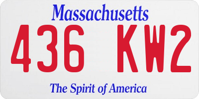 MA license plate 436KW2