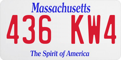 MA license plate 436KW4