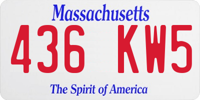 MA license plate 436KW5