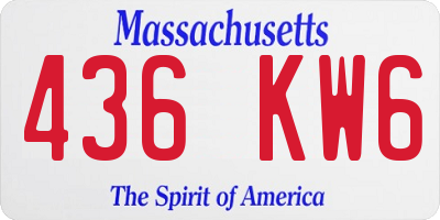 MA license plate 436KW6