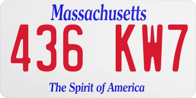 MA license plate 436KW7