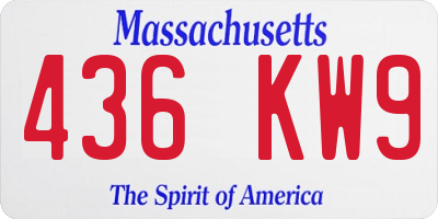 MA license plate 436KW9