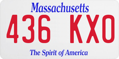 MA license plate 436KX0