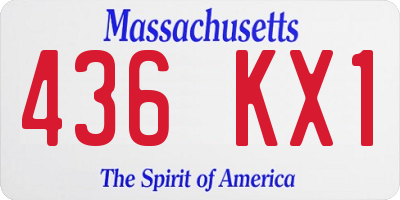 MA license plate 436KX1