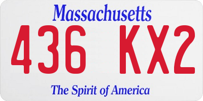 MA license plate 436KX2