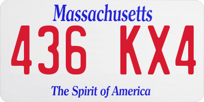 MA license plate 436KX4