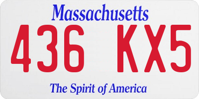 MA license plate 436KX5