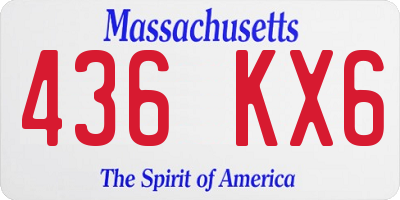 MA license plate 436KX6