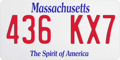 MA license plate 436KX7