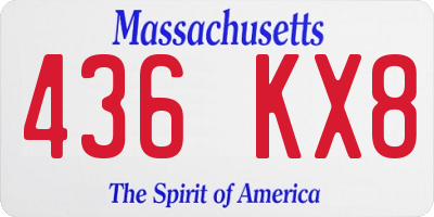 MA license plate 436KX8