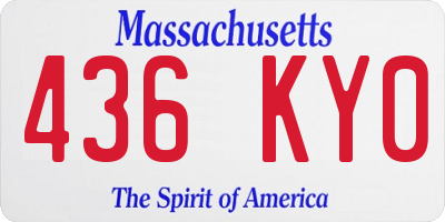 MA license plate 436KY0