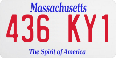 MA license plate 436KY1
