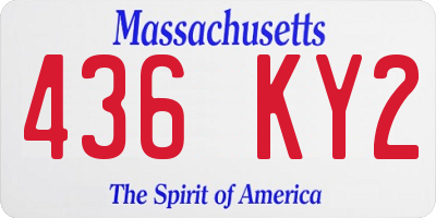 MA license plate 436KY2