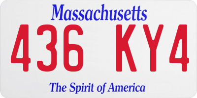 MA license plate 436KY4