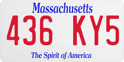 MA license plate 436KY5
