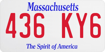 MA license plate 436KY6