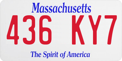 MA license plate 436KY7