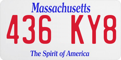 MA license plate 436KY8