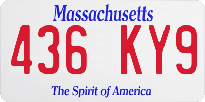 MA license plate 436KY9