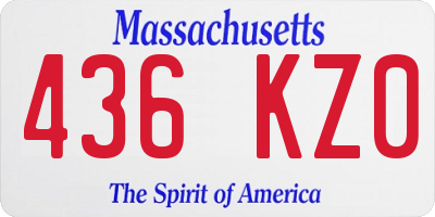 MA license plate 436KZ0