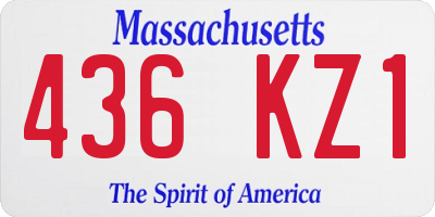 MA license plate 436KZ1